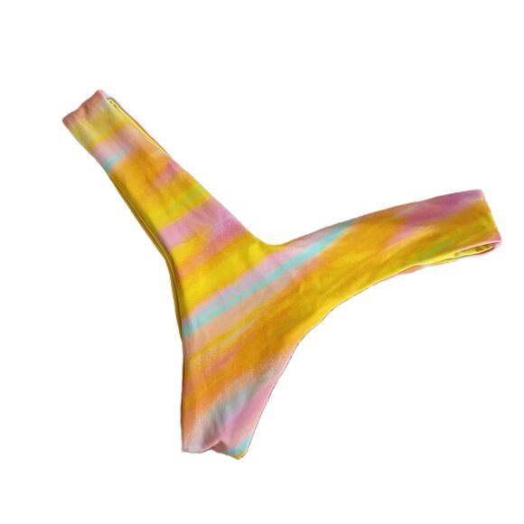 Blackbough Multicolored Tie-Dye Pattern Cheeky Bikini Bottom Yellow Small - Picture 2 of 4